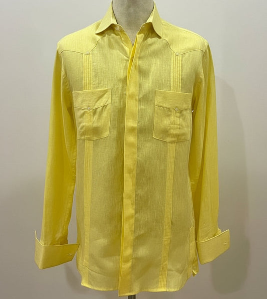 Guayabera amarillo sin vivos