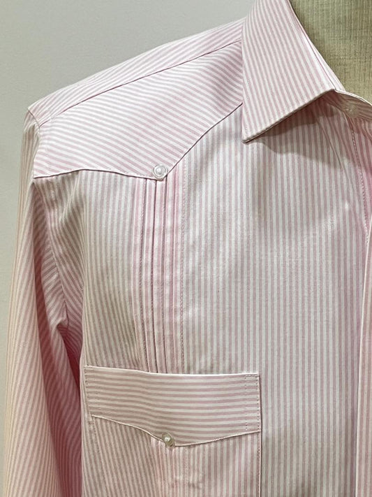 Guayabera rosa de rayas