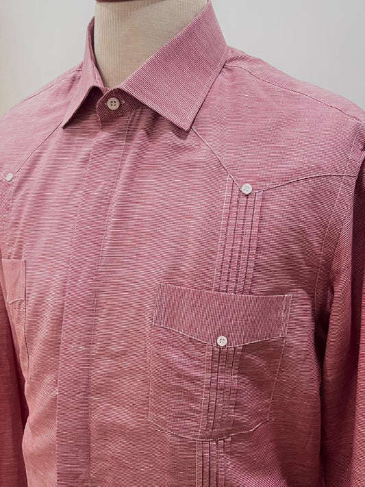 Guayabera color guayaba sin vivos